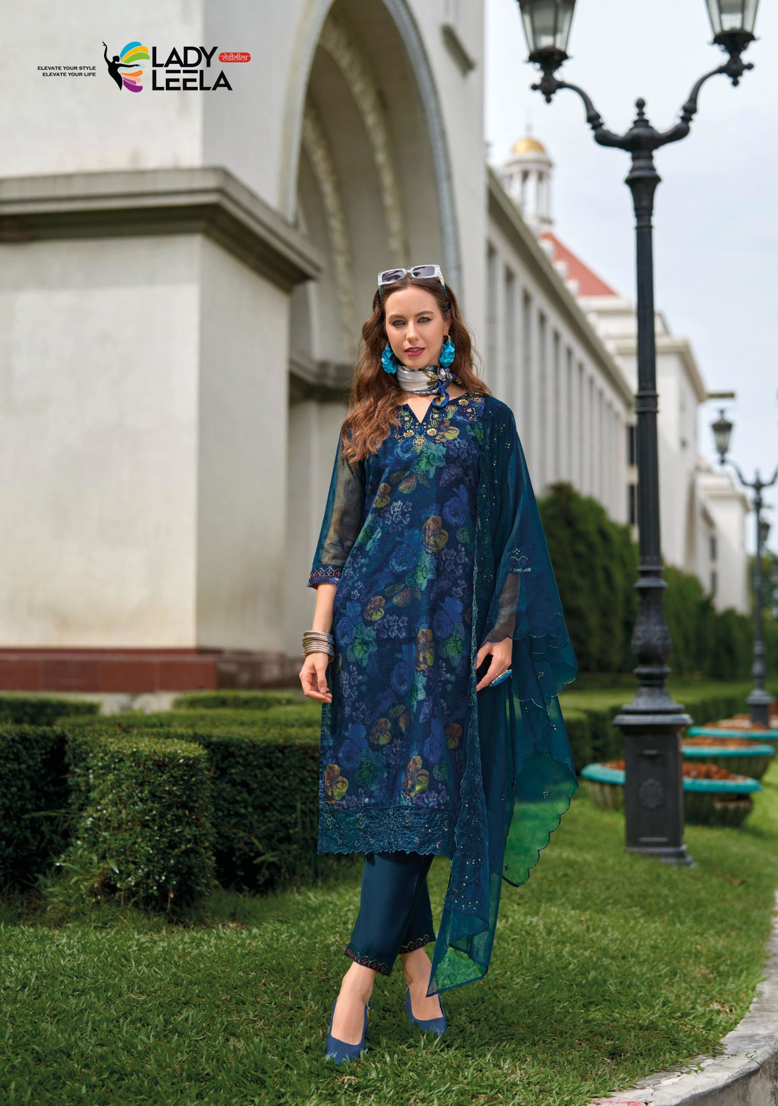 Aleena By Lady Leela Organza Embroidery Designer Kurti With Bottom Dupatta Wholesale Online